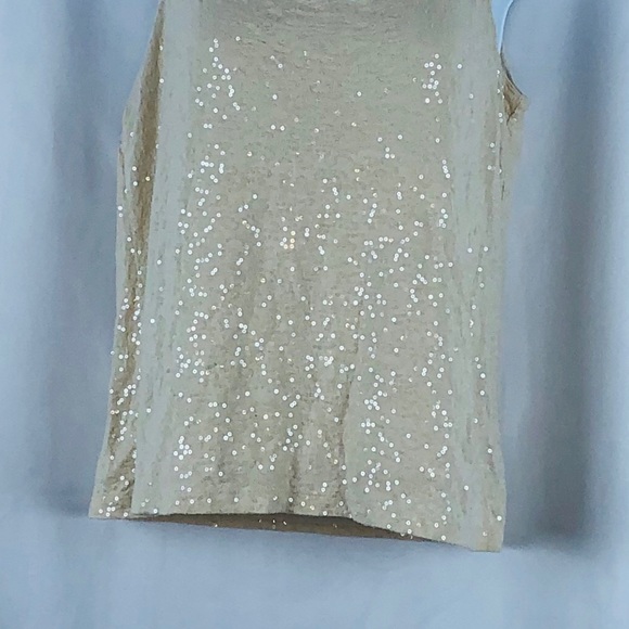 Talbots cream colored sequin front tank top MP - Picture 5 of 7